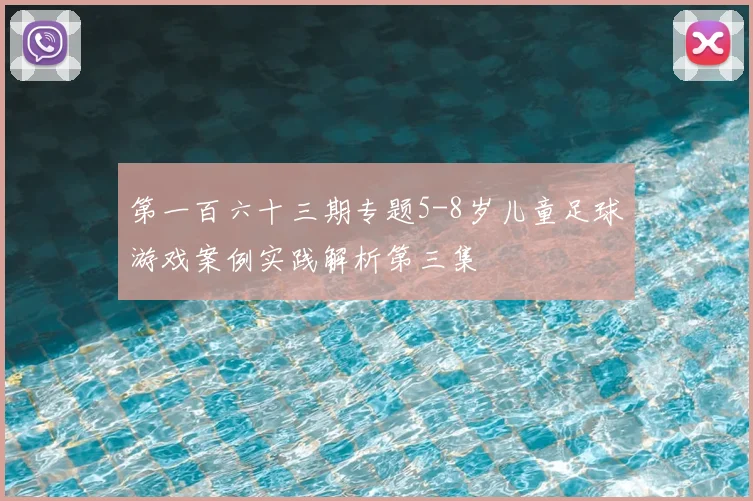第一百六十三期专题5-8岁儿童足球游戏案例实践解析第三集